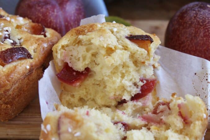 plum muffin showing crumb
