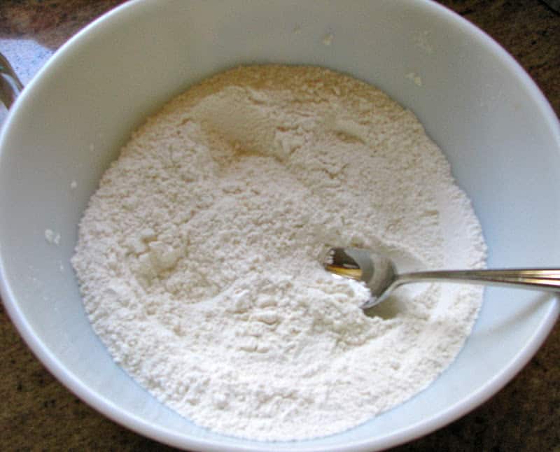 sifted dry ingredients in a bowl