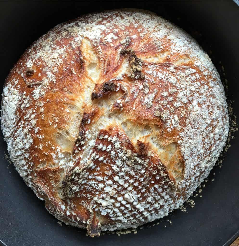 No knead bread cooling