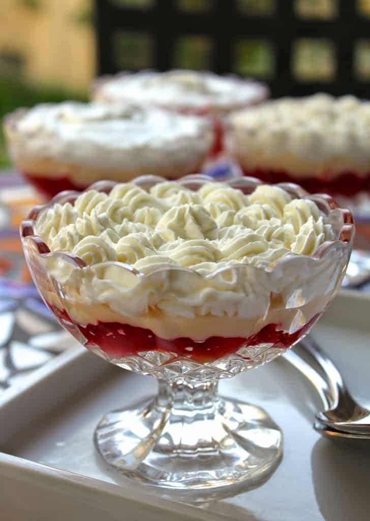 Individual English Trifles in crystal glasses