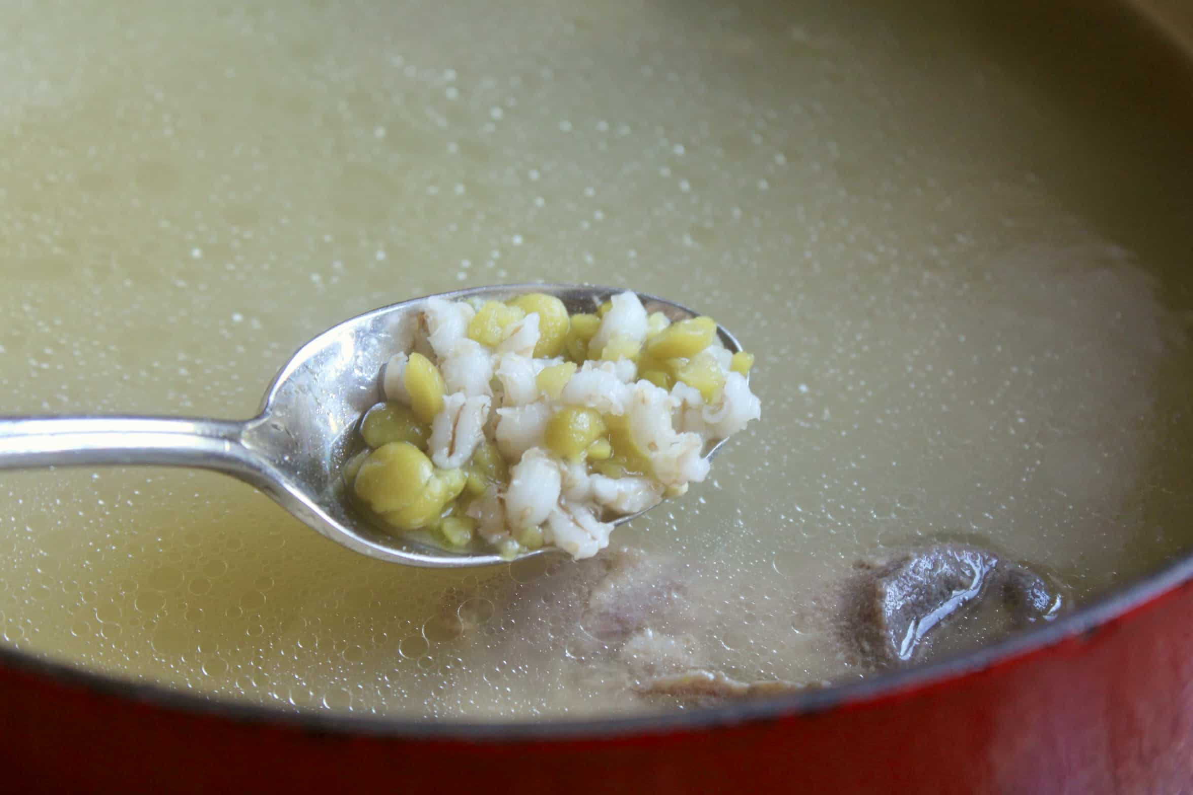 spoonful of barley and split peas