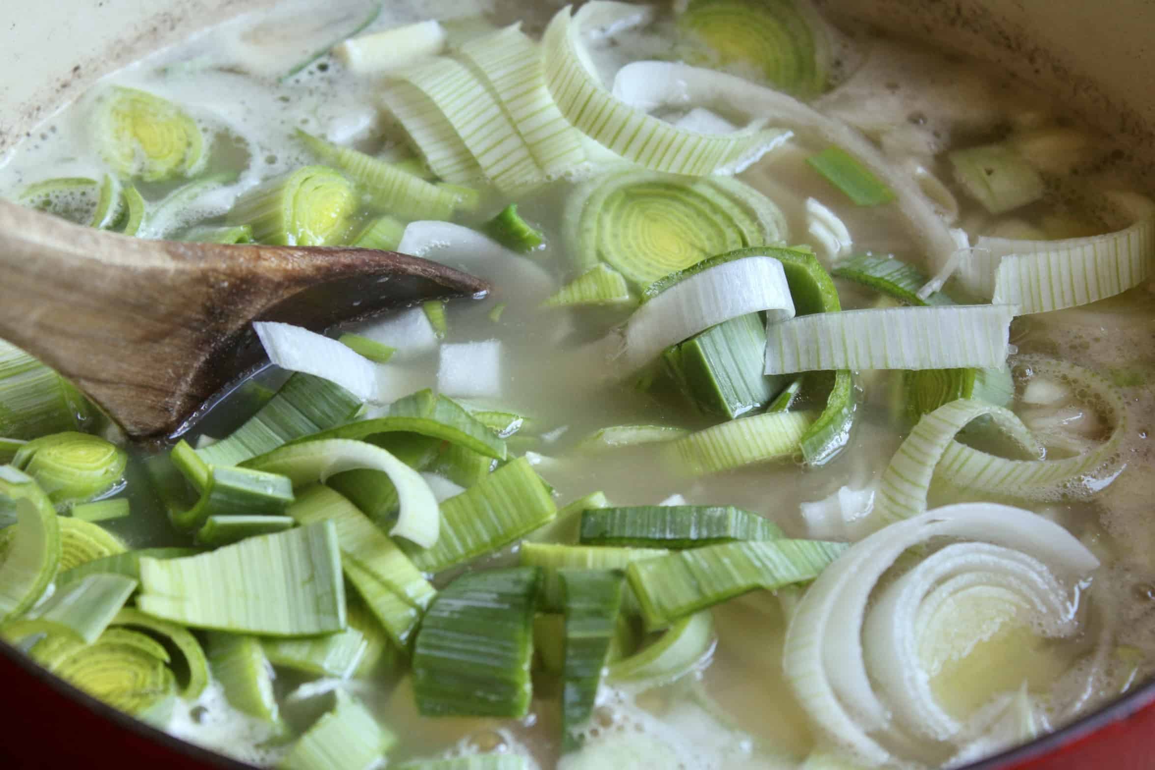 leeks in soup