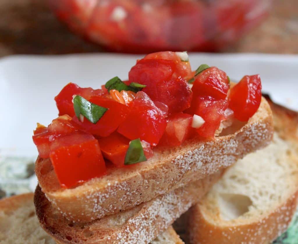 bruschetta slice on toast