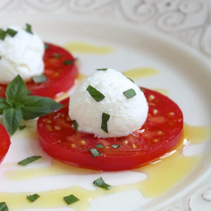 tomato, ricotta and basil antipasto