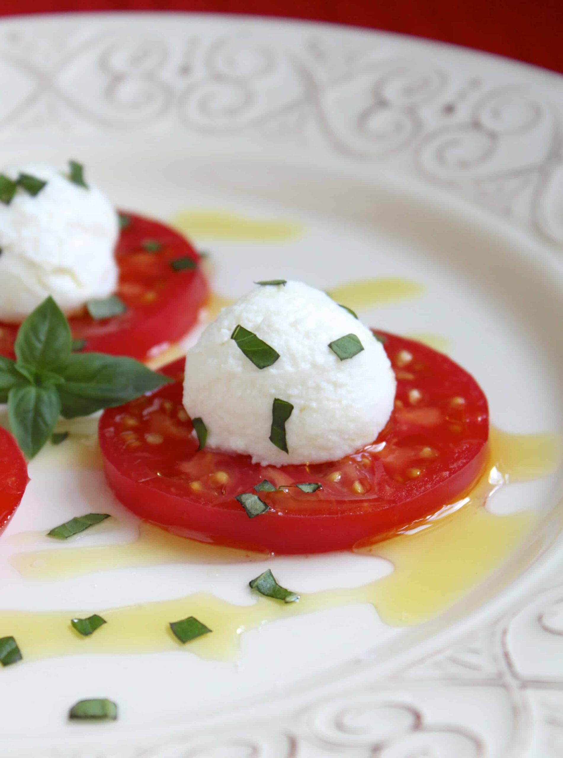 tomato, ricotta and basil antipasto