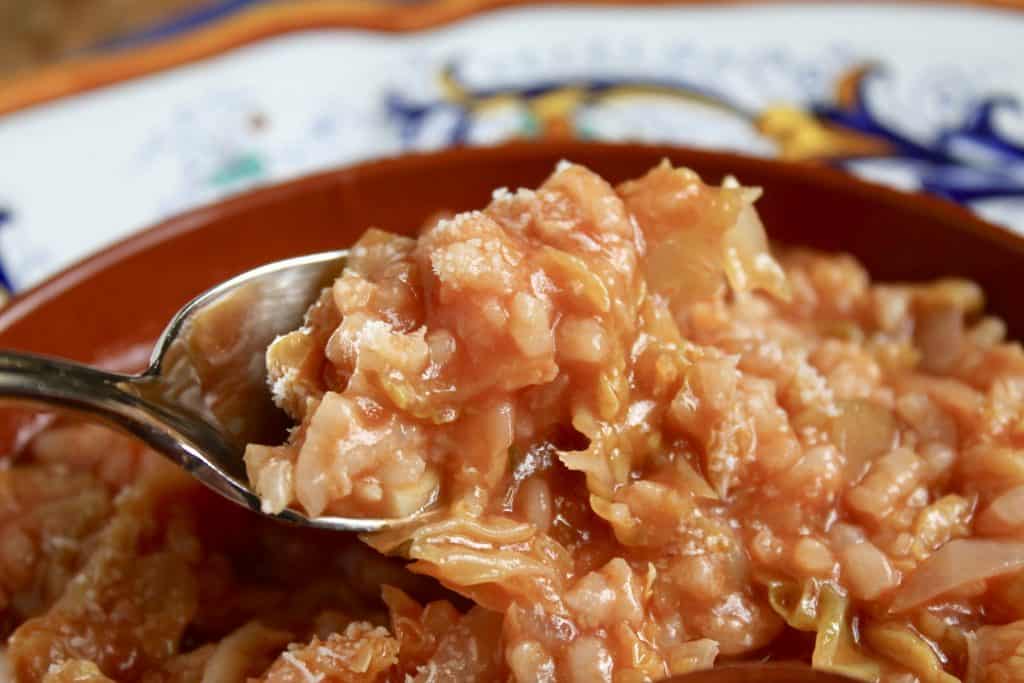 making italian cabbage and rice