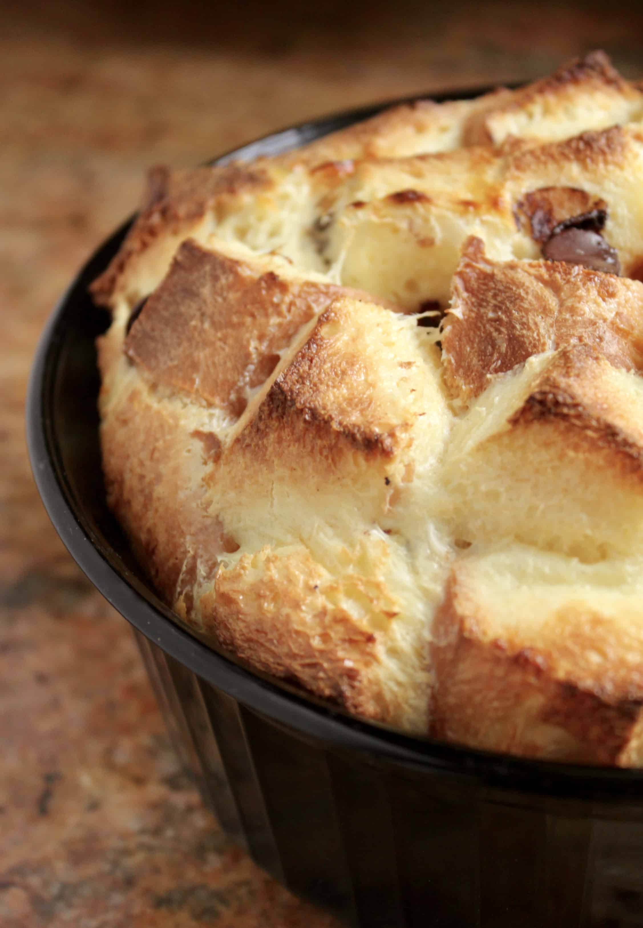 Bread and Butter pudding in a bowl