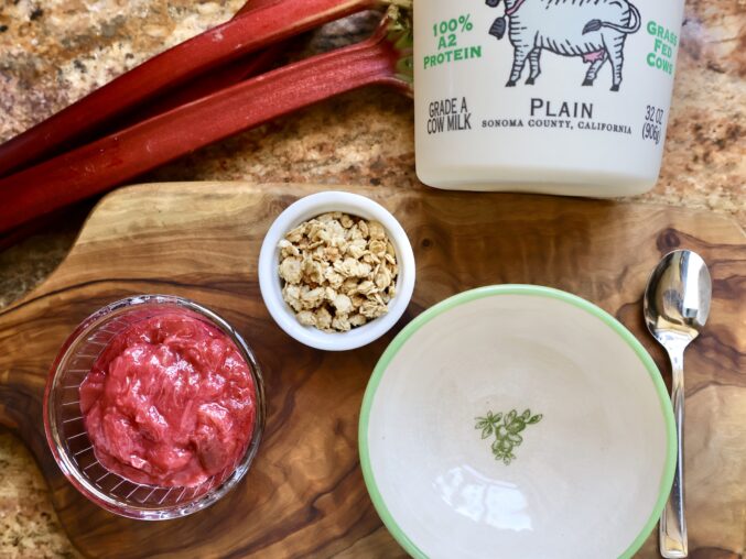 ingredients for rhubarb yogurt