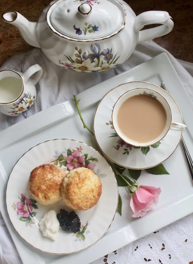 afternoon tea scones with tea