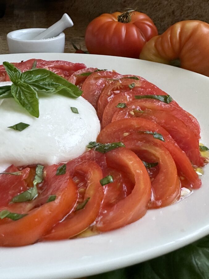 Caprese with burrata