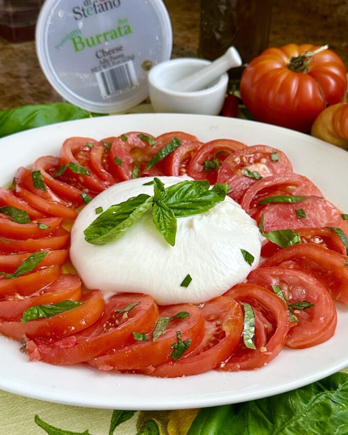 Caprese salad with Di Stefano burrata