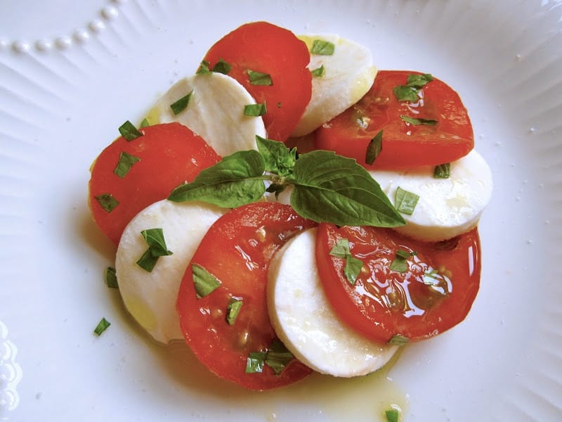 caprese salad overhead