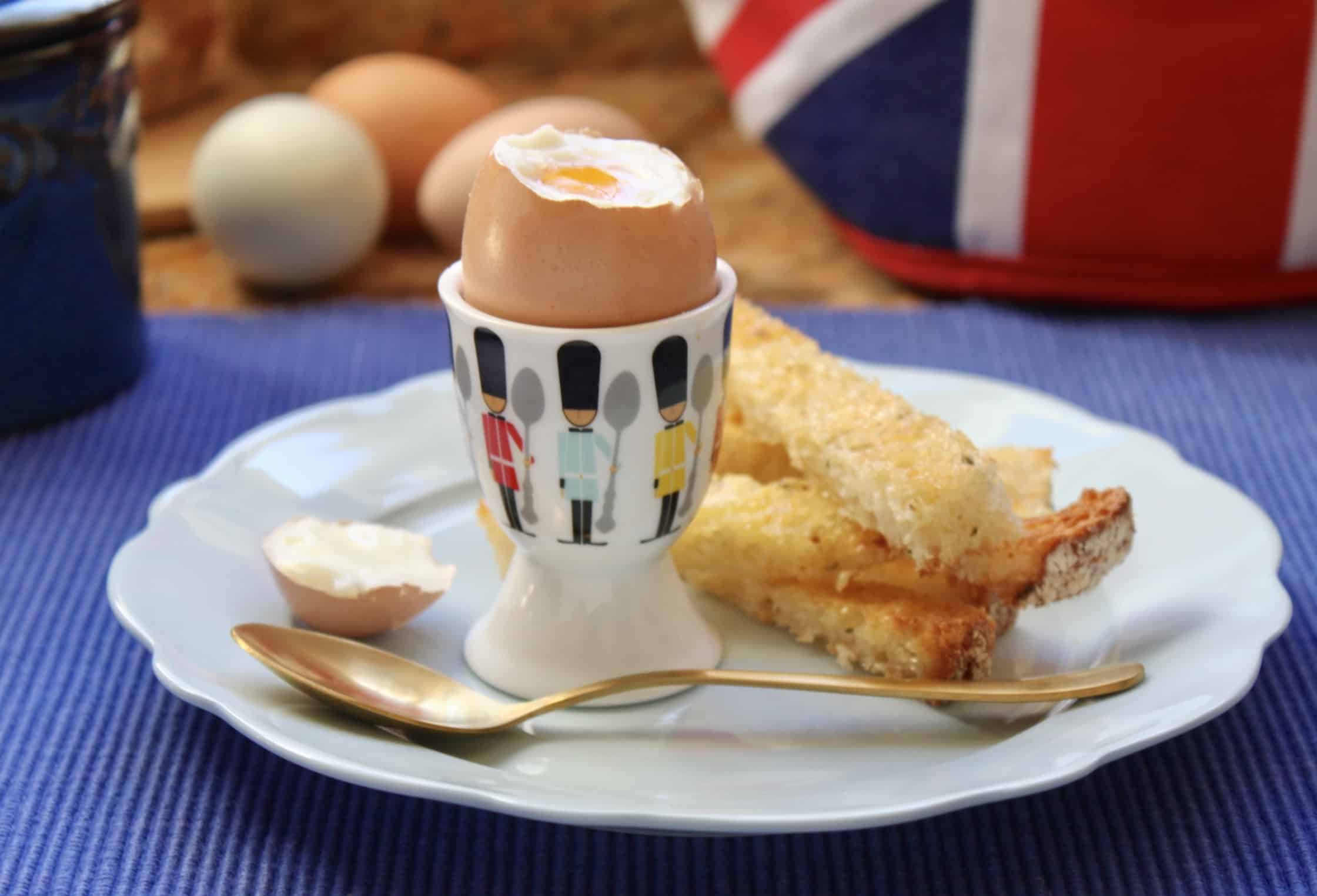 Soft boiled egg and soldiers