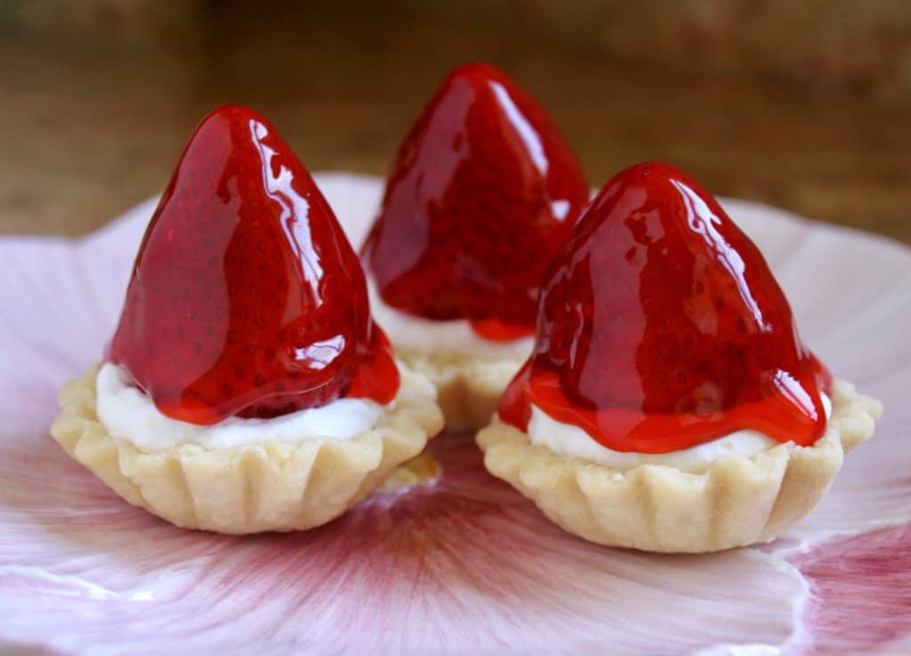 strawberry tarts on plate