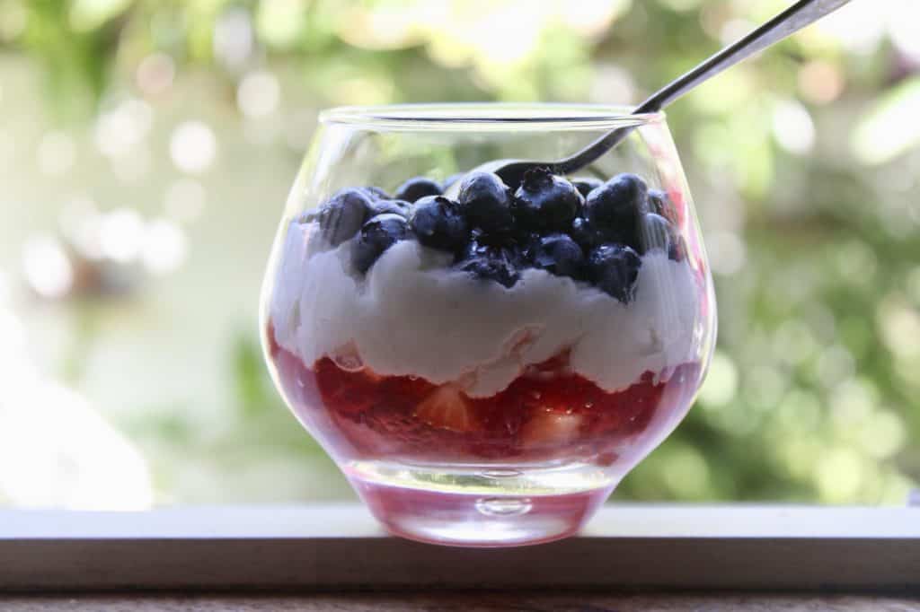 red white and blue mini trifles