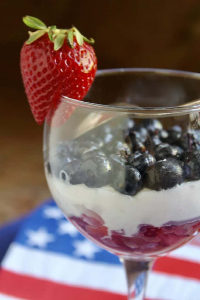 red white and blue mini trifle