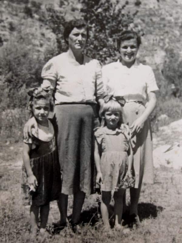 Nonna, mum, zia Maria and zia Francesca in Italy, 1950s