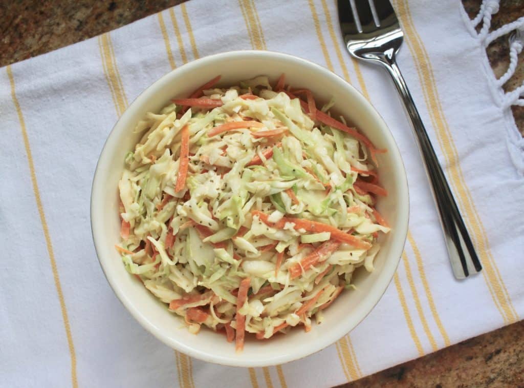 spicy cole slaw in a bowl
