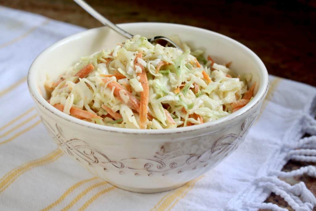 spicy cole slaw in a bowl