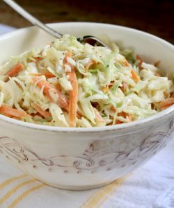 spicy coleslaw in a bowl