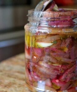 pickled eggplant aubergines