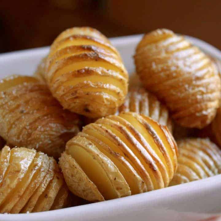 Tiny truffled hasselback potatoes