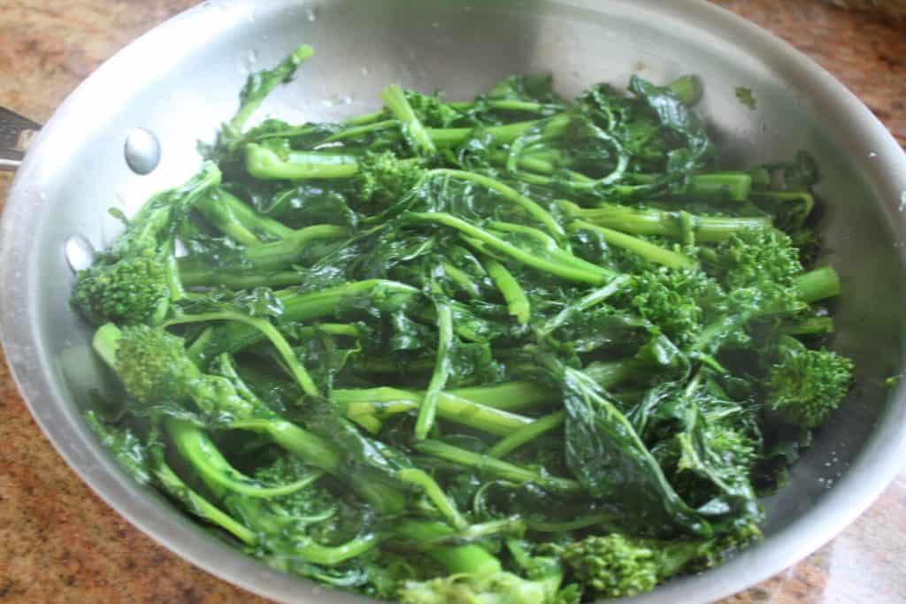 Rapini in a pan