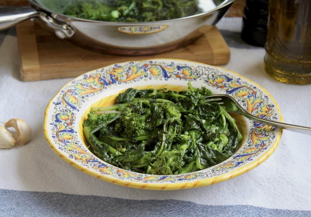 sauteed rapini in a dish