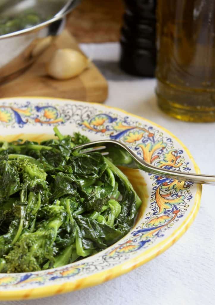 sauteed rapini in a bowl