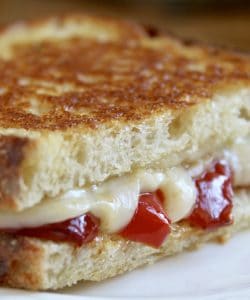 Grilled cheese with red pepper