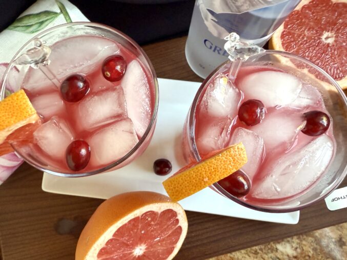 garnished glasses