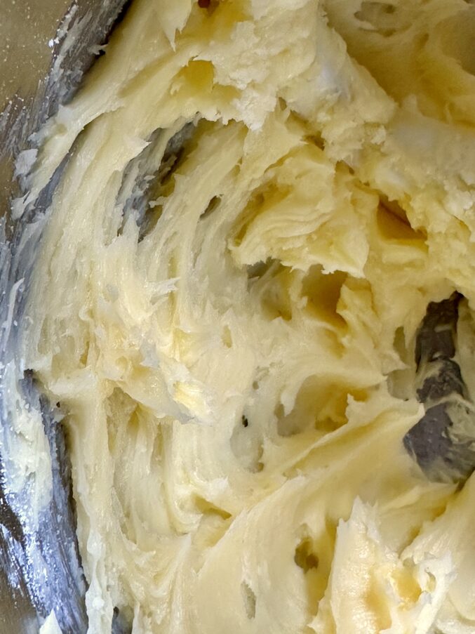 creamed butter and sugar