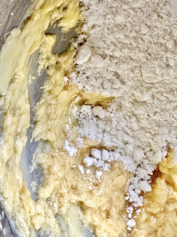 adding flour