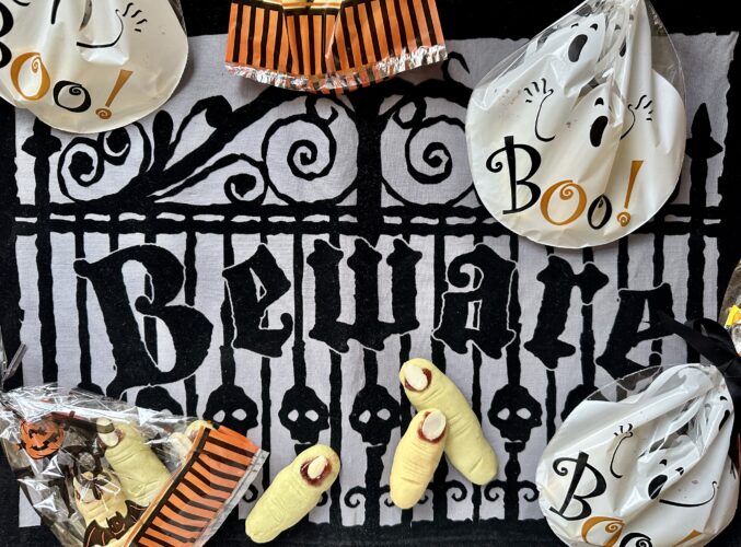Beware mat with witches fingers on it