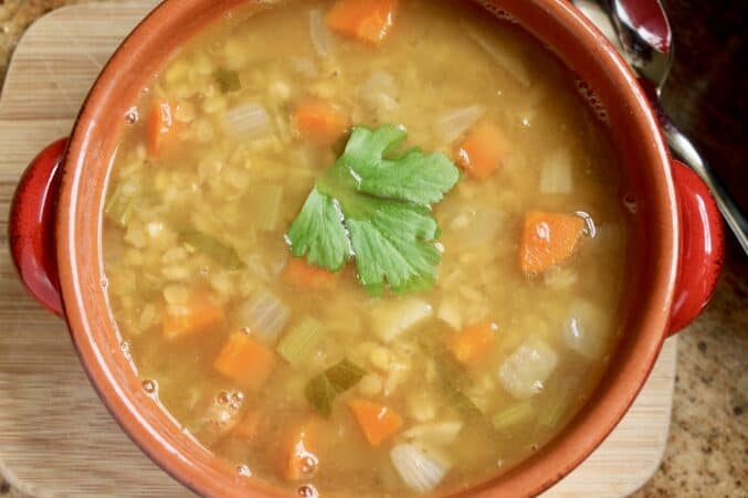 bowful of Scottish red lentil soup