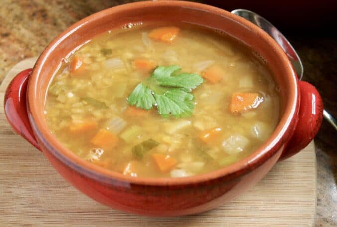 bowful of Scottish red lentil soup