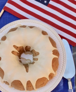 Election cake and US flag