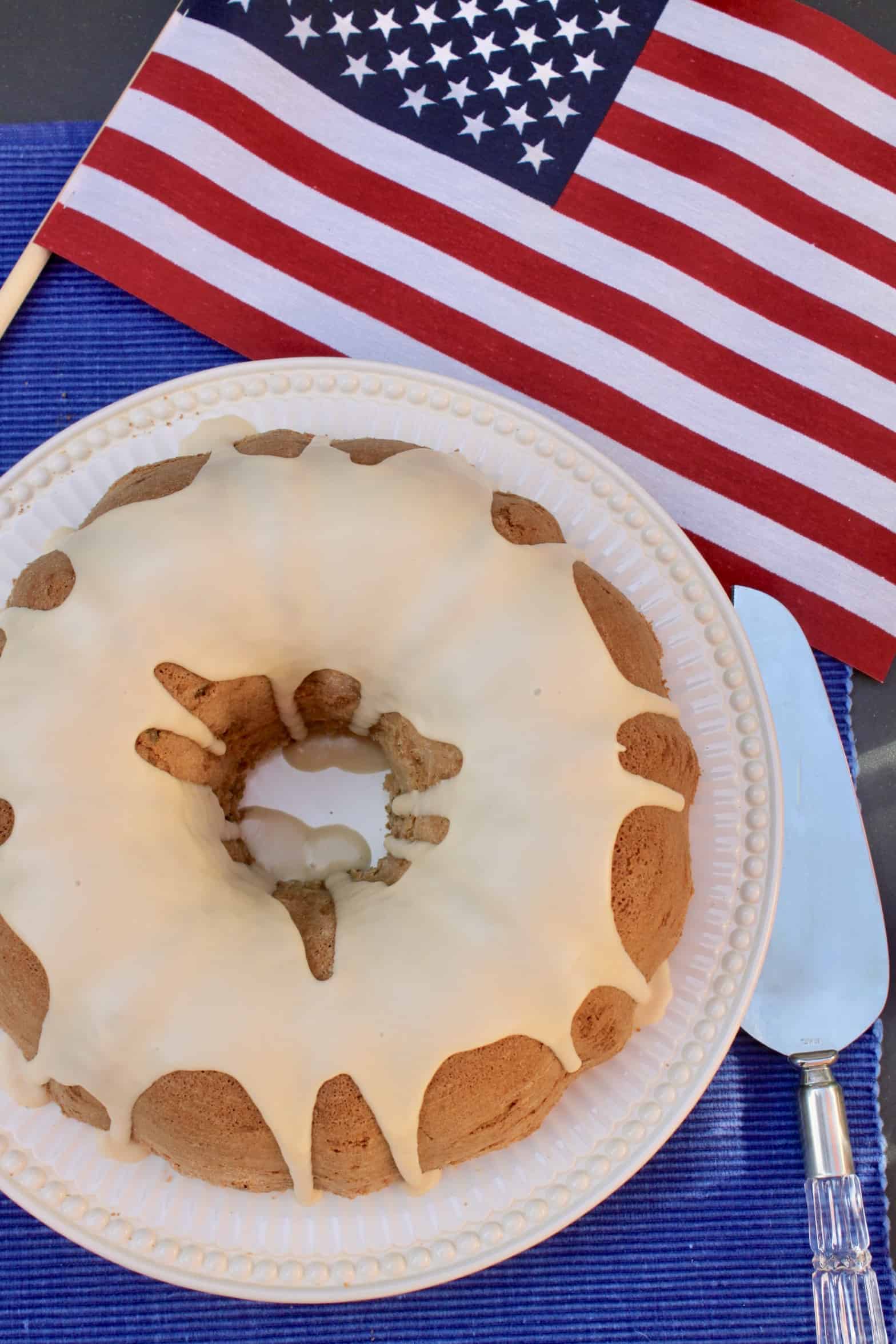 Election cake and US flag