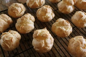 profiteroles on a cooling rack
