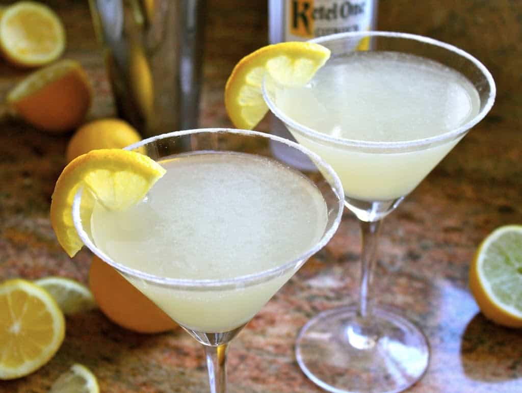 The Best Ever Lemon Drop Martini Recipe in two glasses