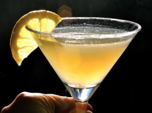 Best Ever Lemon Drop Martini backlit