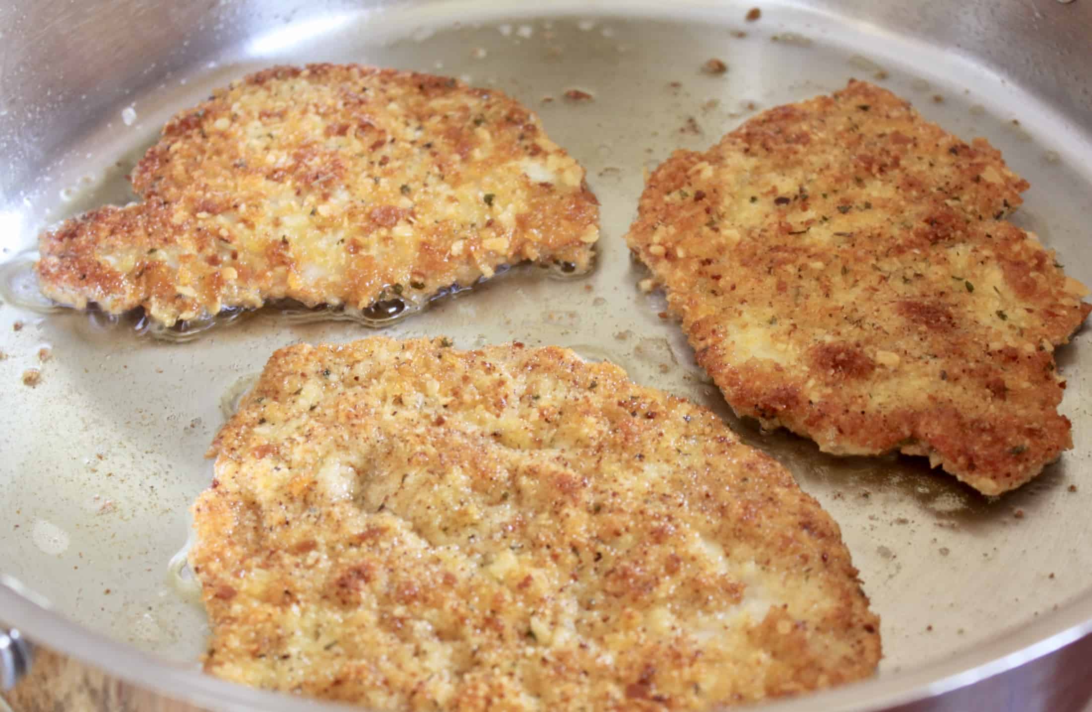 frying breaded pork chops