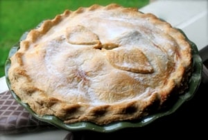 British apple pie cooling on a window sill