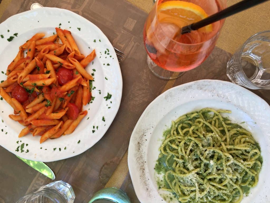 Pasta dishes in Italy