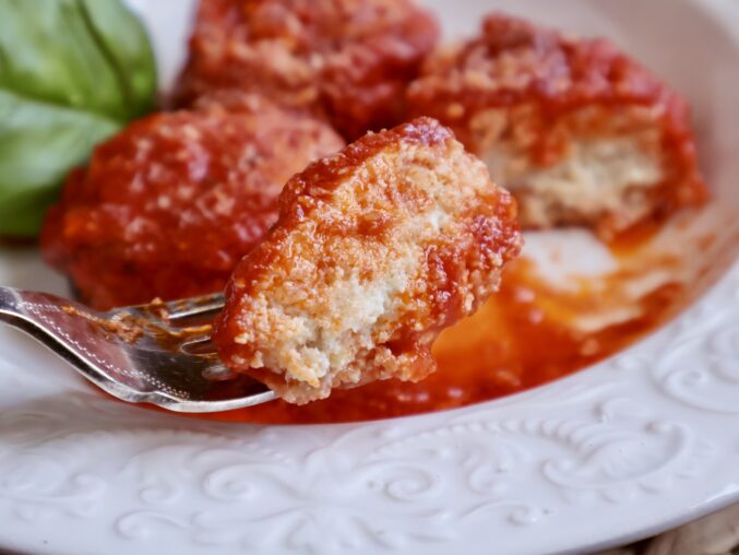 forkful of ricotta gnudi