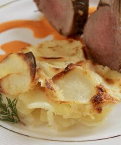 gratin dauphinois with lamb