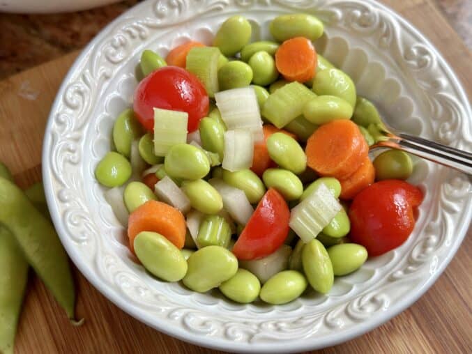 edamame salad in a bowl