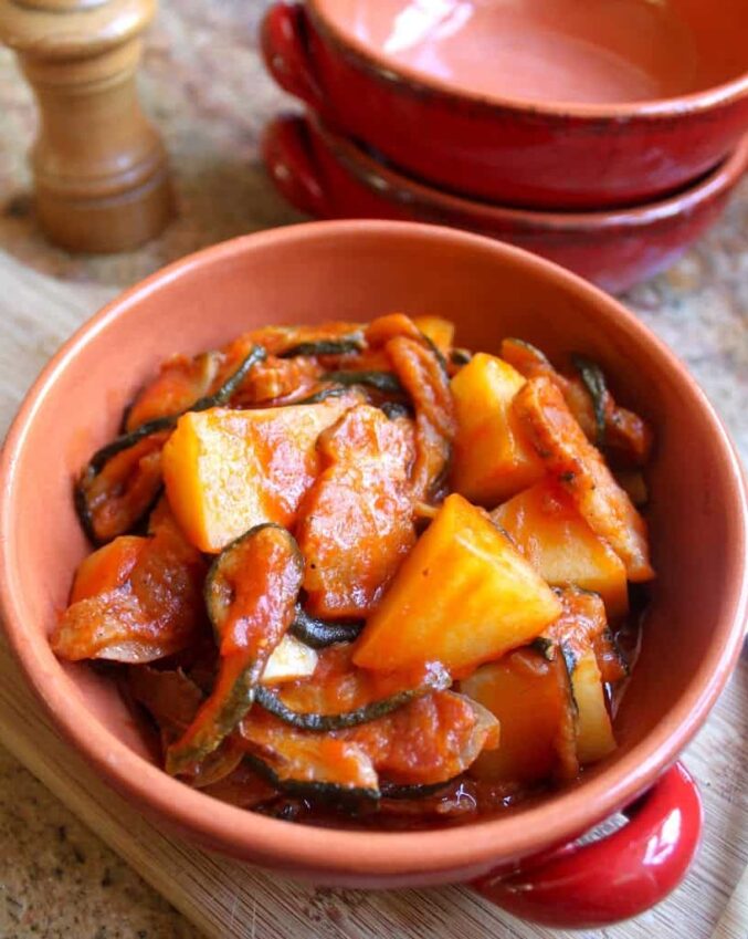 Dried Zucchini Pancetta and Potatoes recipe how to make