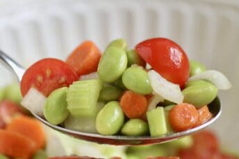 edamame salad in a spoon