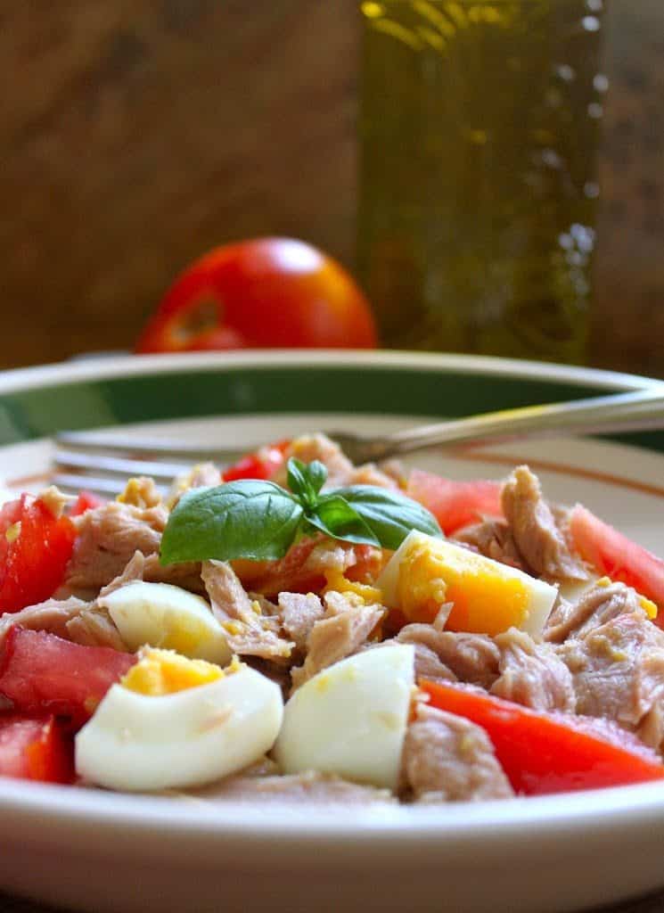 Tuna Tomato and Egg Salad by my Zia Maria as one of Lent recipes